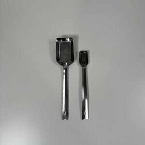 VTG Long Handle Shovel Style Stainless Measuring Spoon Set of 2 Japan MCM 1950s